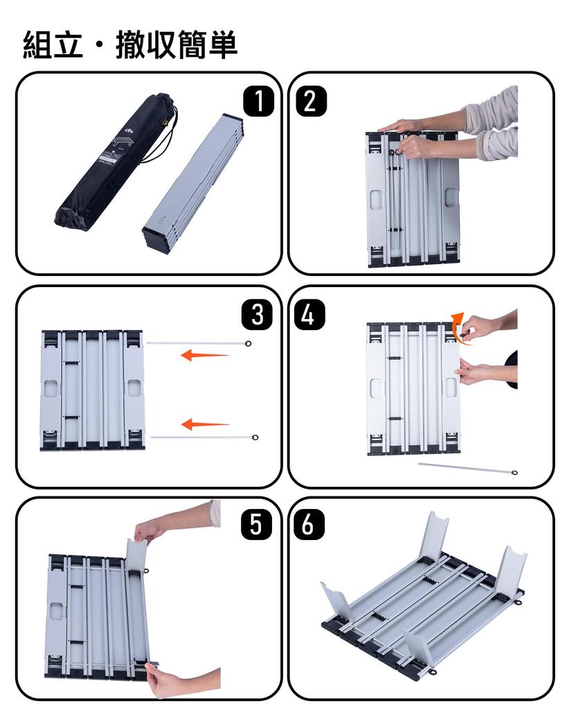 iClimb Compact Aluminum Camping Table with a Newly Designed and Folds and Includes a Storage and 30kg Load Capacity Roll-Up Roll-Up Top, Durable,