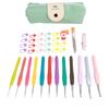 46pcs Crochet Hook Set with Workbag Colored Easy To Identify Ergonomic Crochet Needle Knitting Hook