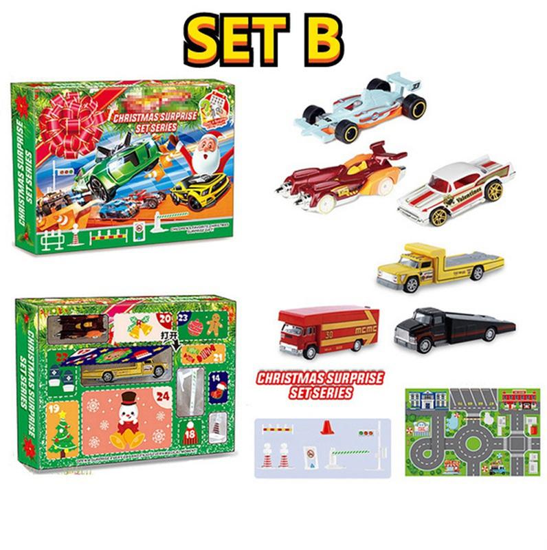 Christmas Calendar Countdown 24 Days Car Toy Set Christmas Advent Calendar Blind Box Toy Gift For Children Navidad Natal Kerst