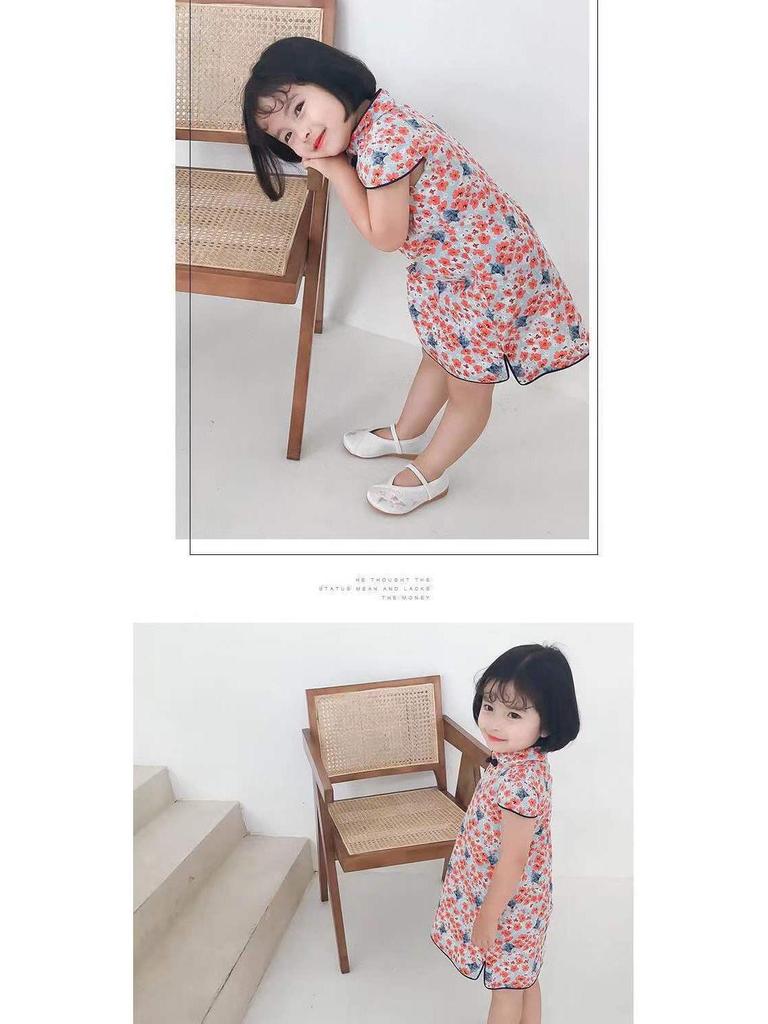 Летнее платье-ципао в стиле ретро для девочек в китайском стиле — наряд принцессы для малышек