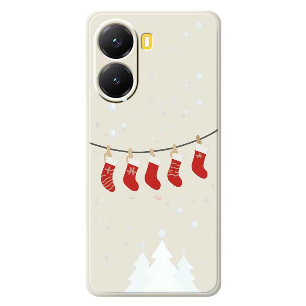 For Xiaomi Redmi Turbo 4 5G/Poco X7 Pro 5G Case Christmas Stockings Pattern Printing Straight Edge TPU Phone Back Cover