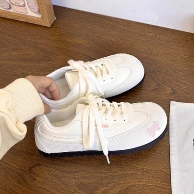 Осенняя обувь Стиль кампус маленькие белые туфли Женские 2025 популярные немецкие тренировочные туфли ins тренд повседневные универсальные с юбкой кеды