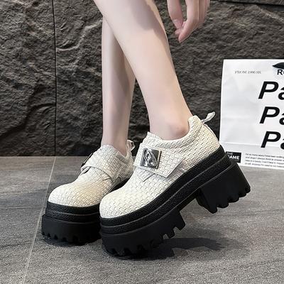 Модный дизайнер 9 см Высокие Новые Осенние Женские Плетеные Кожаные Кроссовки Туфли Платформа Повседневная Обувь Толстая Подошва Обувь для Ходьбы Zapatos Mujer