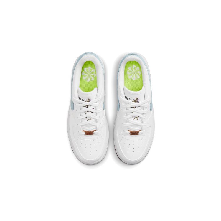 Nike Кроссовки Air Force 1 LV8 GS Indigo Kids белые черные обсидиановые DA3093-100