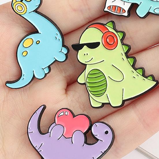 Брошь на булавке, красочное украшение в виде динозавра, мужская и женская брошь с мультяшным животным, декор одежды