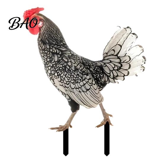 Decorative Yard Stake Realistic Acrylic Animal Stake, 2D Flat Chicken Goose Bird Garden Decoration Bunny Sign for Pathway, Patio, Lawn Outdoor