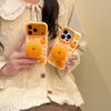 Apple 17promax милый мультяшный оранжевый держатель iphone16/15/14PM силиконовый чехол для телефона 13