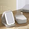 Дорожная косметичка со светодиодным зеркалом, USB-зарядка, 3 цвета, регулируемое косметическое зеркало с подсветкой, портативное дорожное мини-зеркало, футляр для косметики, ювелирные изделия