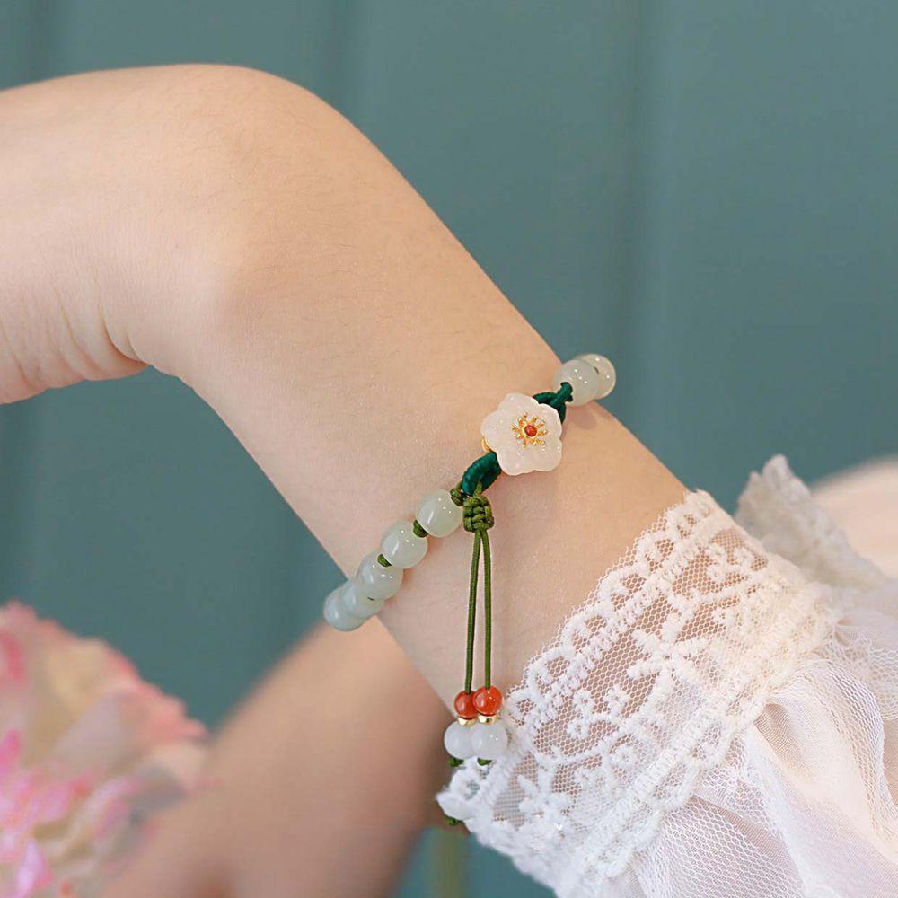 Style Jewelry Emerald Bangles Bead Bracelets Female Hand Chain Women Bangles Stone Bracelets