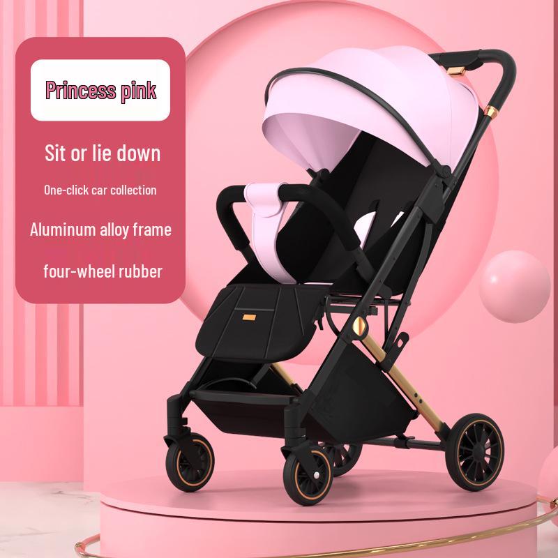 Легкая детская коляска: Сидеть и лежать, Складывание одной кнопкой, Четырехамортизационная подвеска, Уличная коляска-зонт.