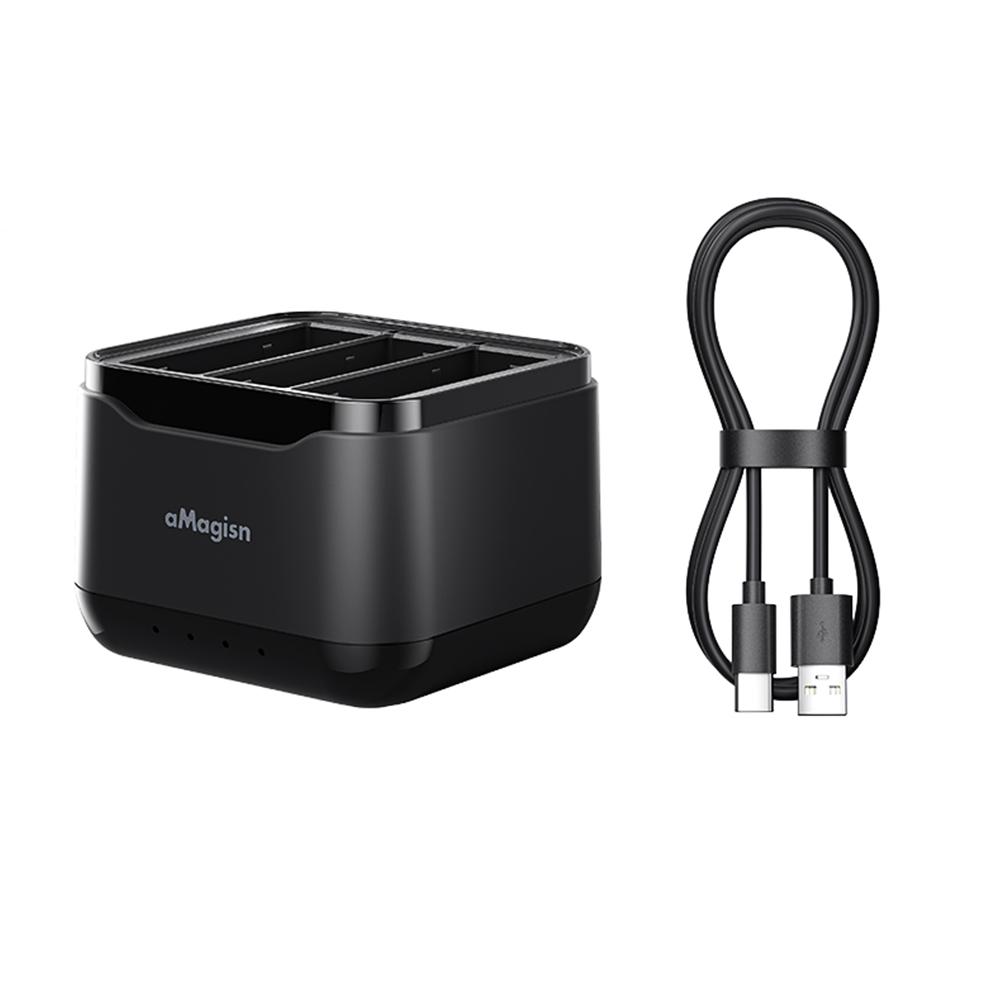 For Insta360 AcePro2 Three-channel Battery Charger With Charging Indicator Light Fast Charging Battery Storage Compartment