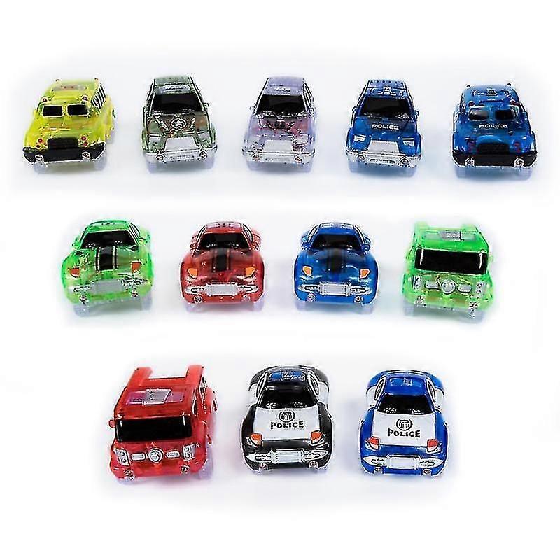 Light Up Replacement Car Toys Compatible with Most Tracks, Glow in The Dark Race Cars for Kids Boys Gifts