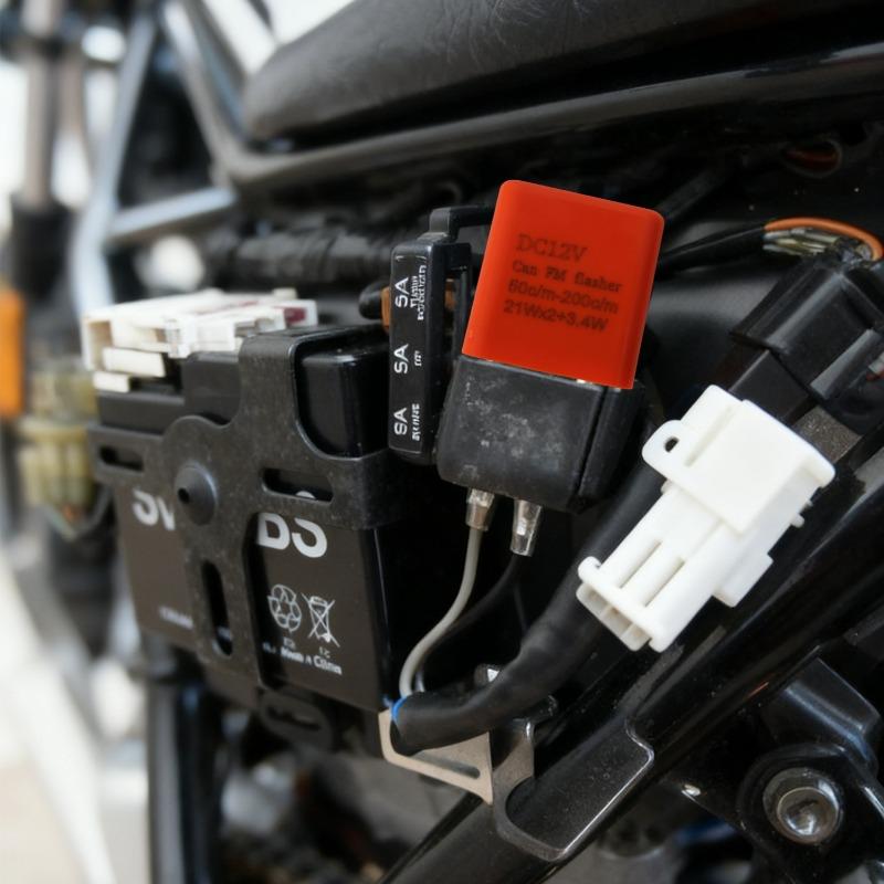 Adjustable 2-Pin Electronic LED Flasher Relay with Wires for Bikes Motorcycles Scooters Turn Signals Hyper Flash Blinkers Relay