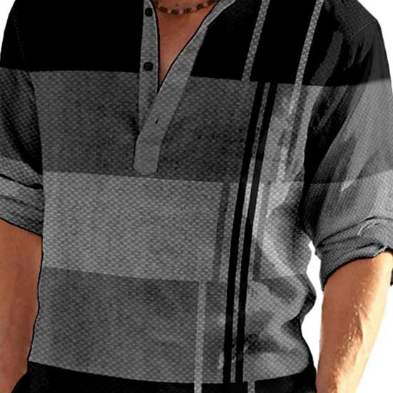 Мужская деловая рубашка с v-образным вырезом и пуговицами, пуловеры с длинными рукавами, лоскутные цветные повседневные рубашки, топы