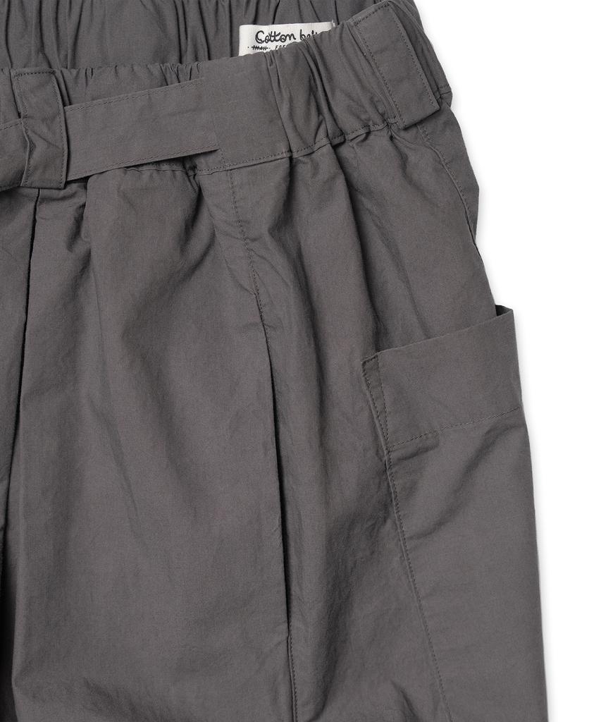 COTTON BELL Belt Cuff Wide Pants - Gray