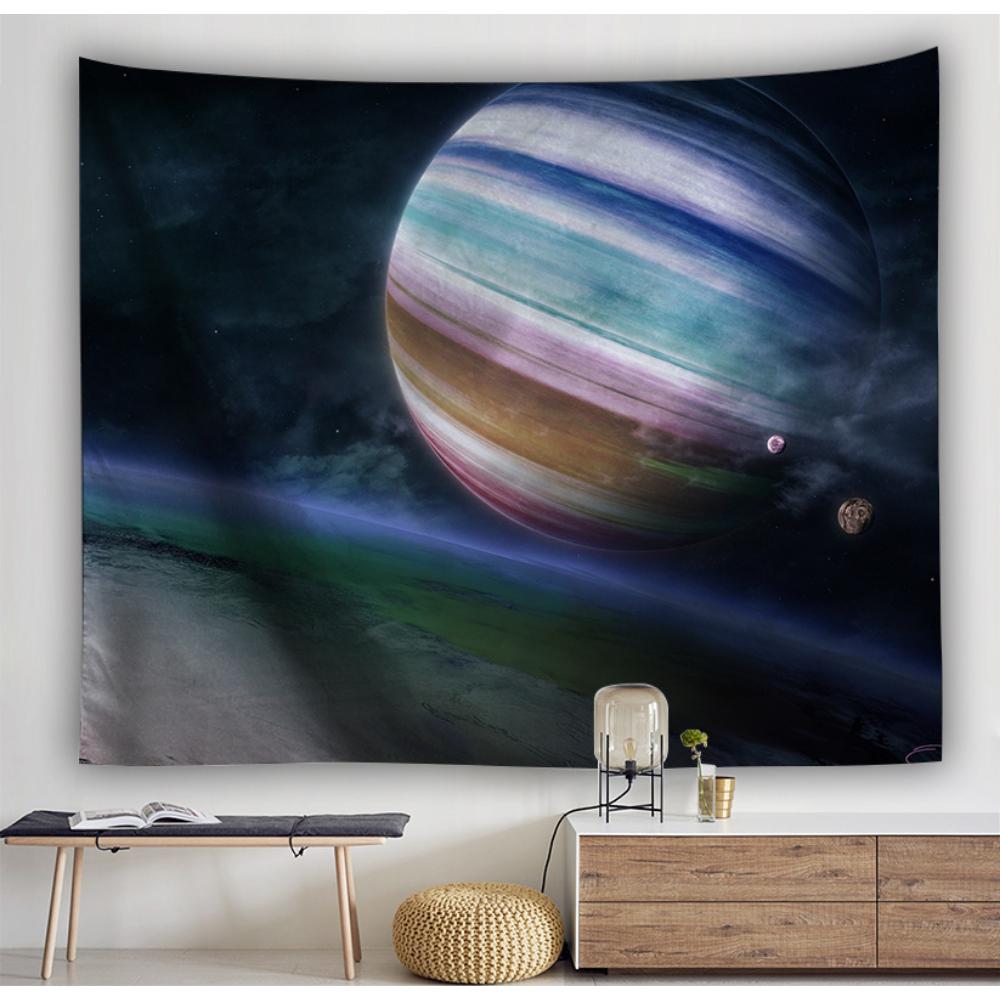 Cosmic Solar System Hanging Cloth Art Background Cloth Galaxy Space Planet Tapestry Science Fiction Planet Background Cloth