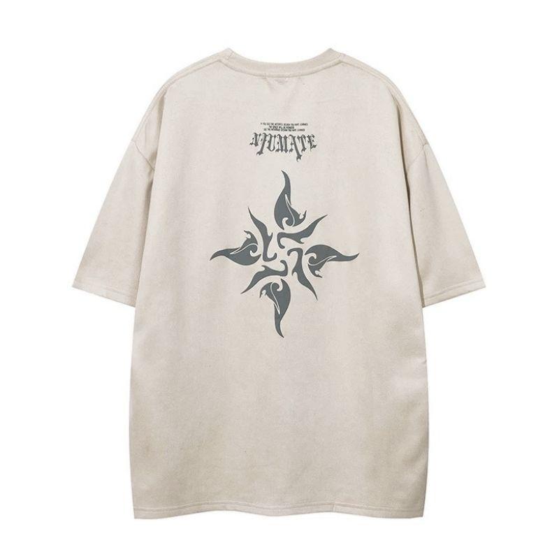 Футболка мужская с коротким рукавом из хлопка в модном хип-хоп стиле с круглым вырезом, летняя