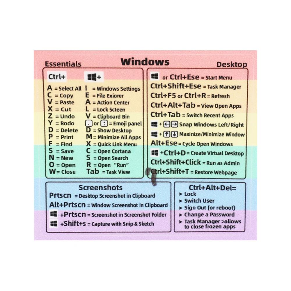 Для Windows ПК Компьютер Наклейки-Шпаргалки Клавиатуры Клейкие Прозрачные Наклейки Для Macbook OS Ноутбук Настольный Компьютер Сокращения