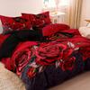2/3Pcs Set With A Romantic Floral Pattern Featuring Roses And Butterflies For A Duvet Cover Set.Romantic Gifts For Lover