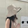 Oversized brim sun protection hat women's seaside UV protection upf + sun hat foldable vinyl bucket hat women