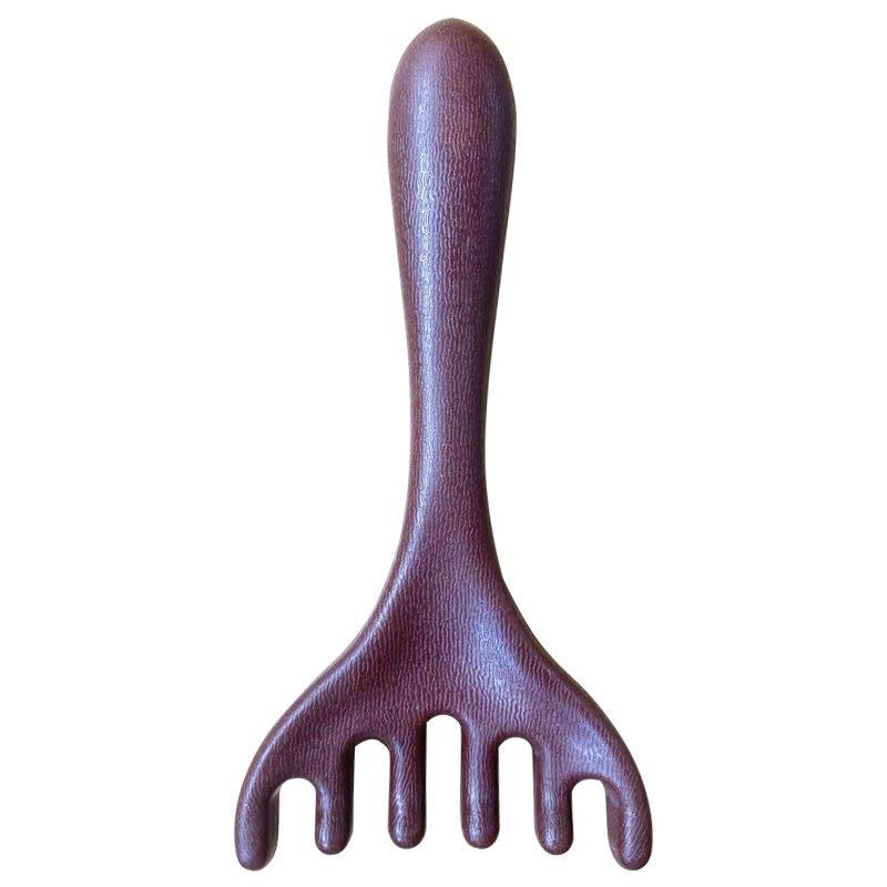 Массажер из рогов сандалового дерева: Расческа для кожи головы с пятью зубцами