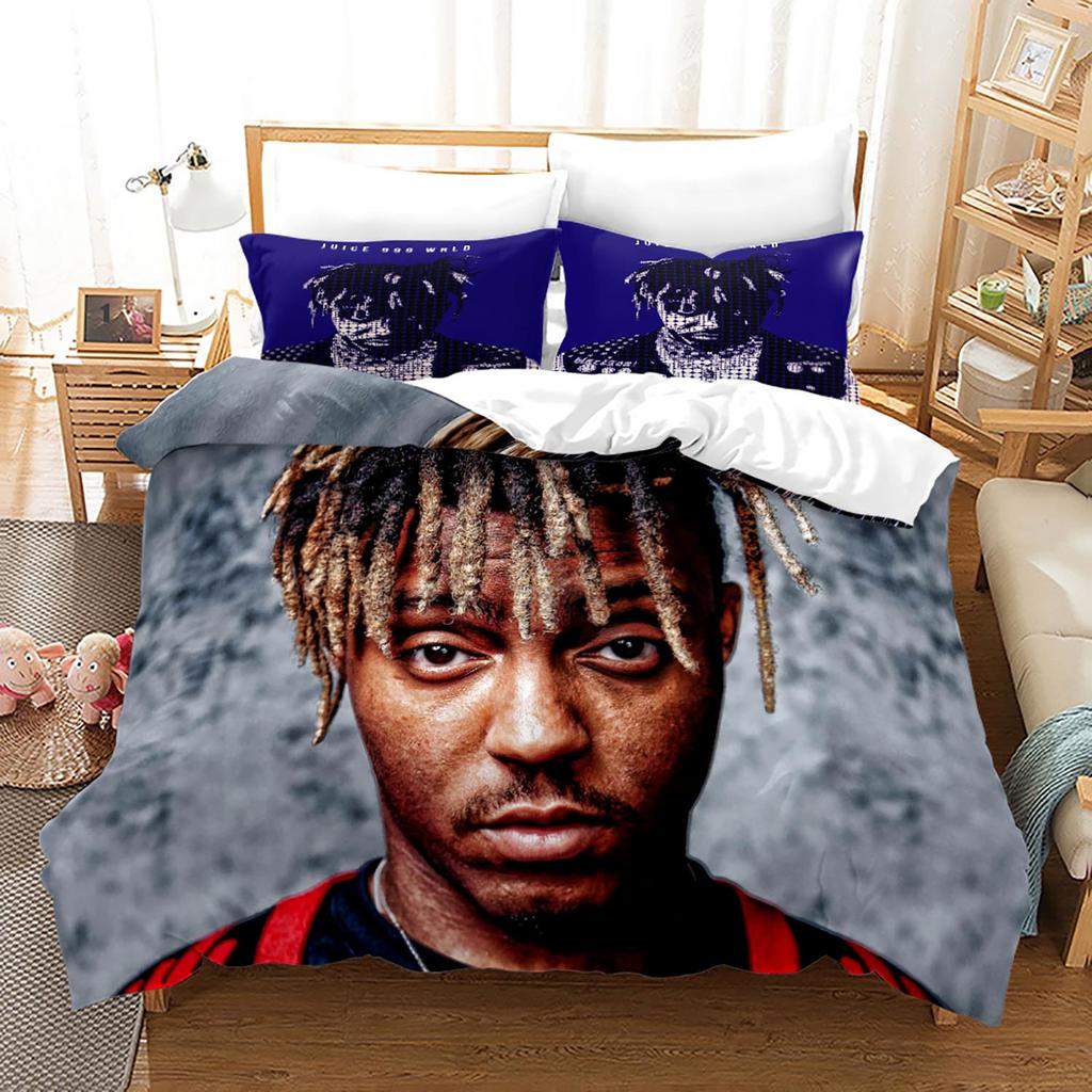 Новый Комплект Постельного Белья Juice Wrld Односпальный Полуторный Двуспальный Кинг-сайз Звезды Juice Wrld Комплект Постельного Белья Взрослый Детский Спальня Комплекты Пододеяльников 3D 018