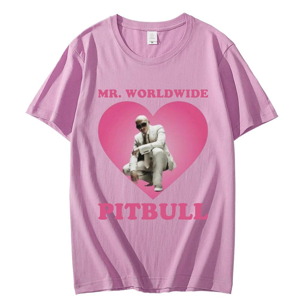 Мужские футболки с графикой Mr Worldwide Pitbull Мода Хип-хоп Оверсайз Футболка 100% Хлопок Повседневные футболки с коротким рукавом Уличная одежда