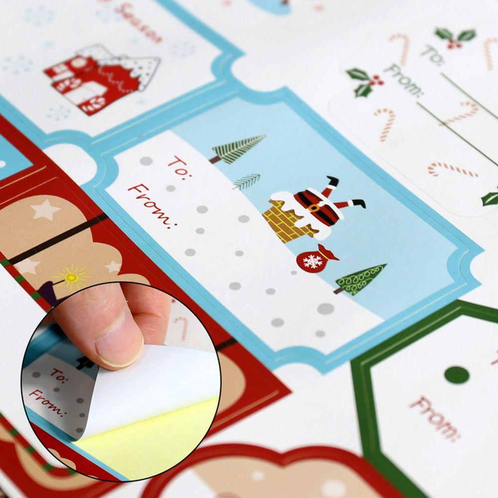 Biscuit Package Cookie Candy Tag Package Label Merry Christmas Xmas Ornament Gift Paper Sticker
