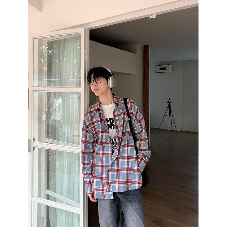 Plaid Long-Sleeved Shirt Men's Spring New Japanese-Style Retro High-Grade Fashion Brand Loose Casual Shirt Coat