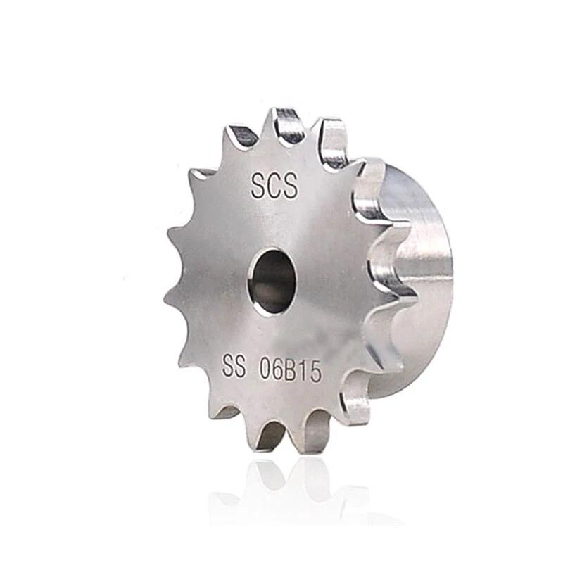 06B 304 Звездочка из нержавеющей стали 10/11/12/13/14/25 Зубьев Шаг 9,525 мм Промышленная приводная звездочка Шестерня цепи для цепи 06B