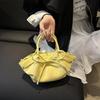 Женская летняя повседневная сумка кроссбоди конфетного цвета с бантом и регулируемым ремешком, универсальная маленькая плечевая сумка из ПУ кожи для ежедневного использования