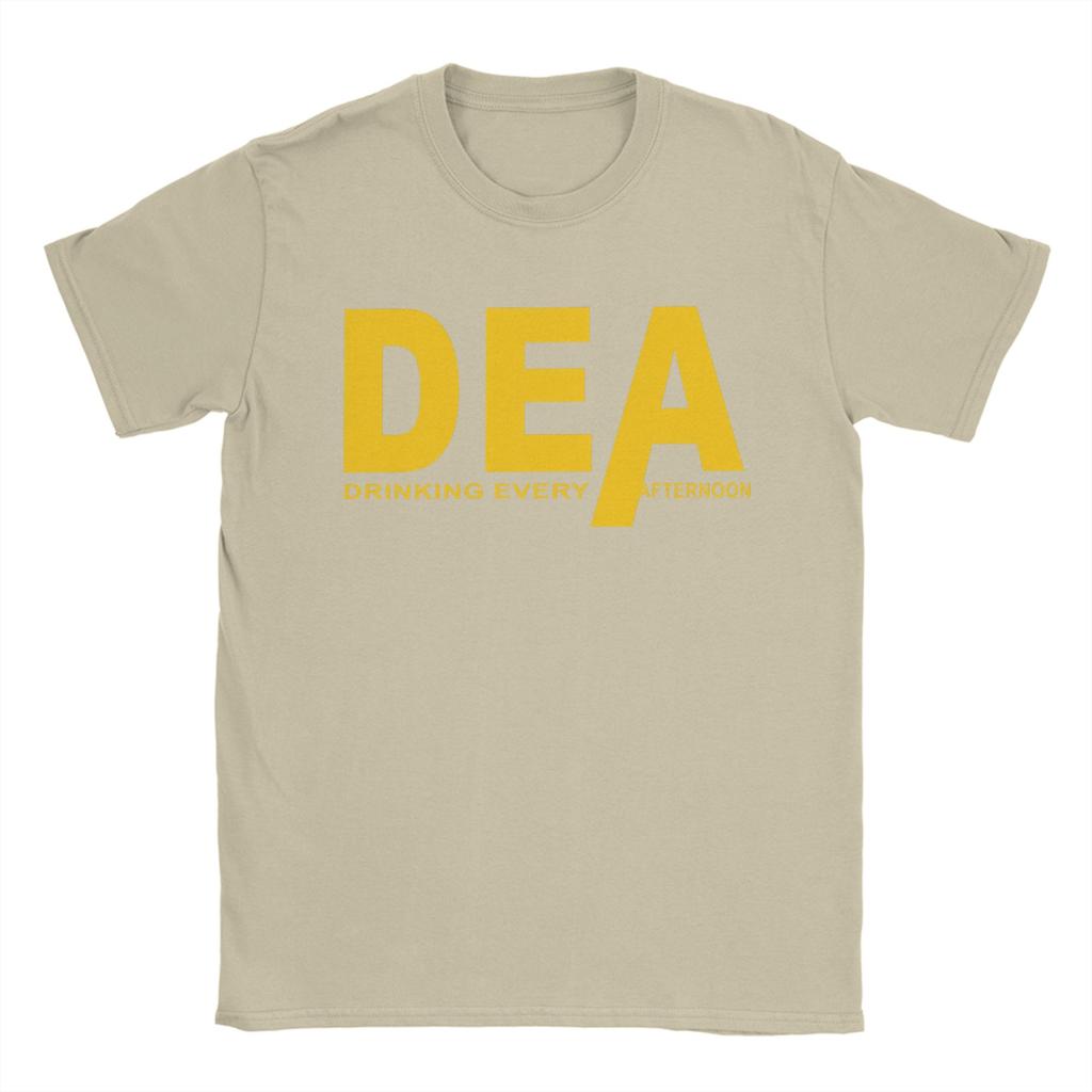 Vintage DEA Drinking Every Afternoon TShirts Unisex O Neck Cotton T Shirt Short Sleeve Tees Plus Size Clothing