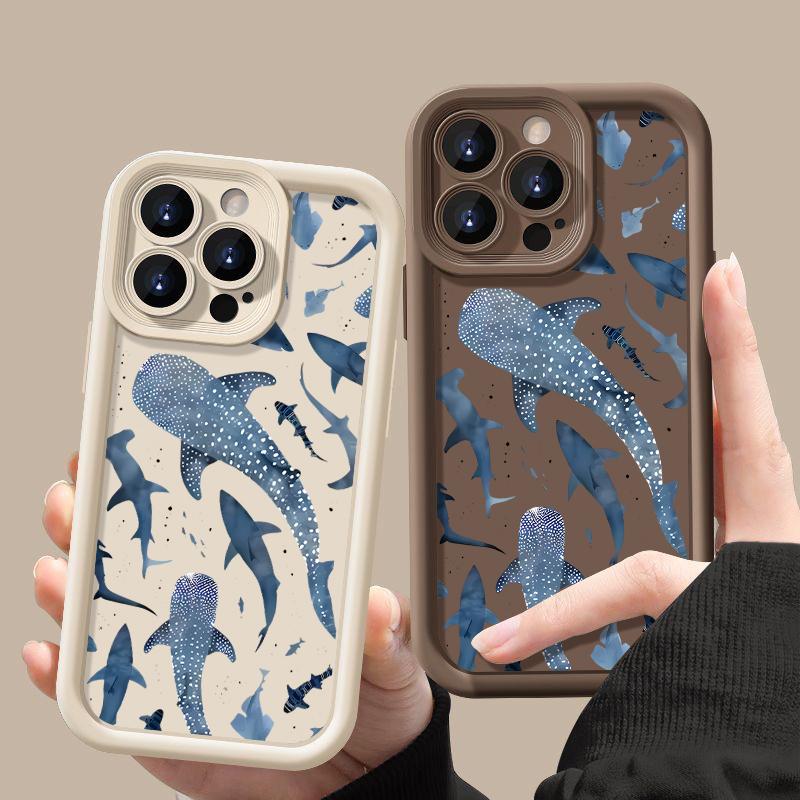 Для iPhone 16 Pro Max 16E 15 14 Pro 13 12 11 чехол с принтом китового дерева, противоударный мягкий защитный чехол для линз из ТПУ с матовым покрытием