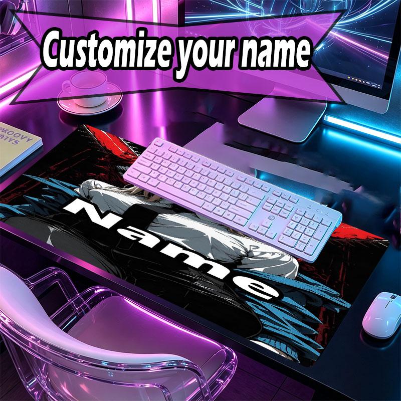 Custom Name Personalized Makima Chainsaw Man Pattern Mousepad, Laptop PC Desk Mat, Decorative Desk Mat for Home Keyboard Pad Gift
