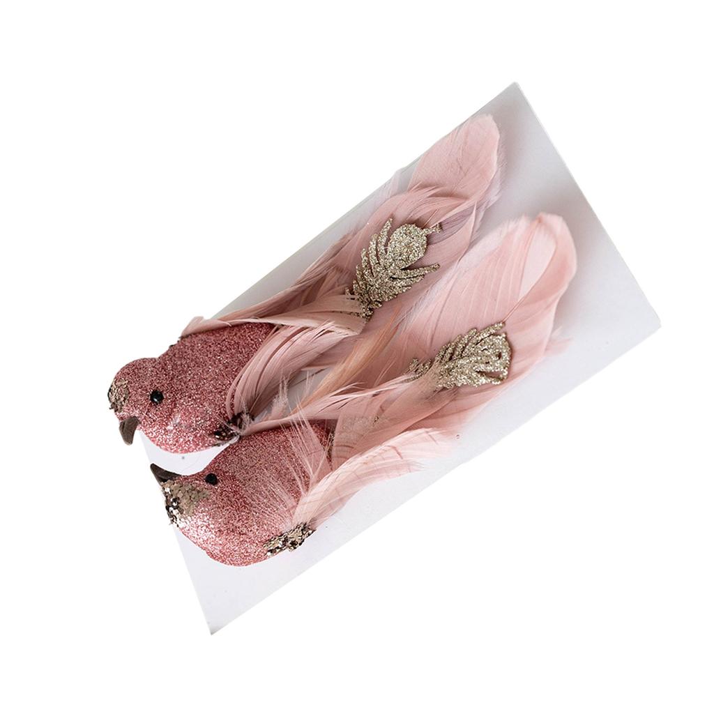 2 шт. Праздничные подвески в виде птиц с перьями, Декоративные подвески в виде птиц из перьев, Украшение в праздничном оттенке для декора