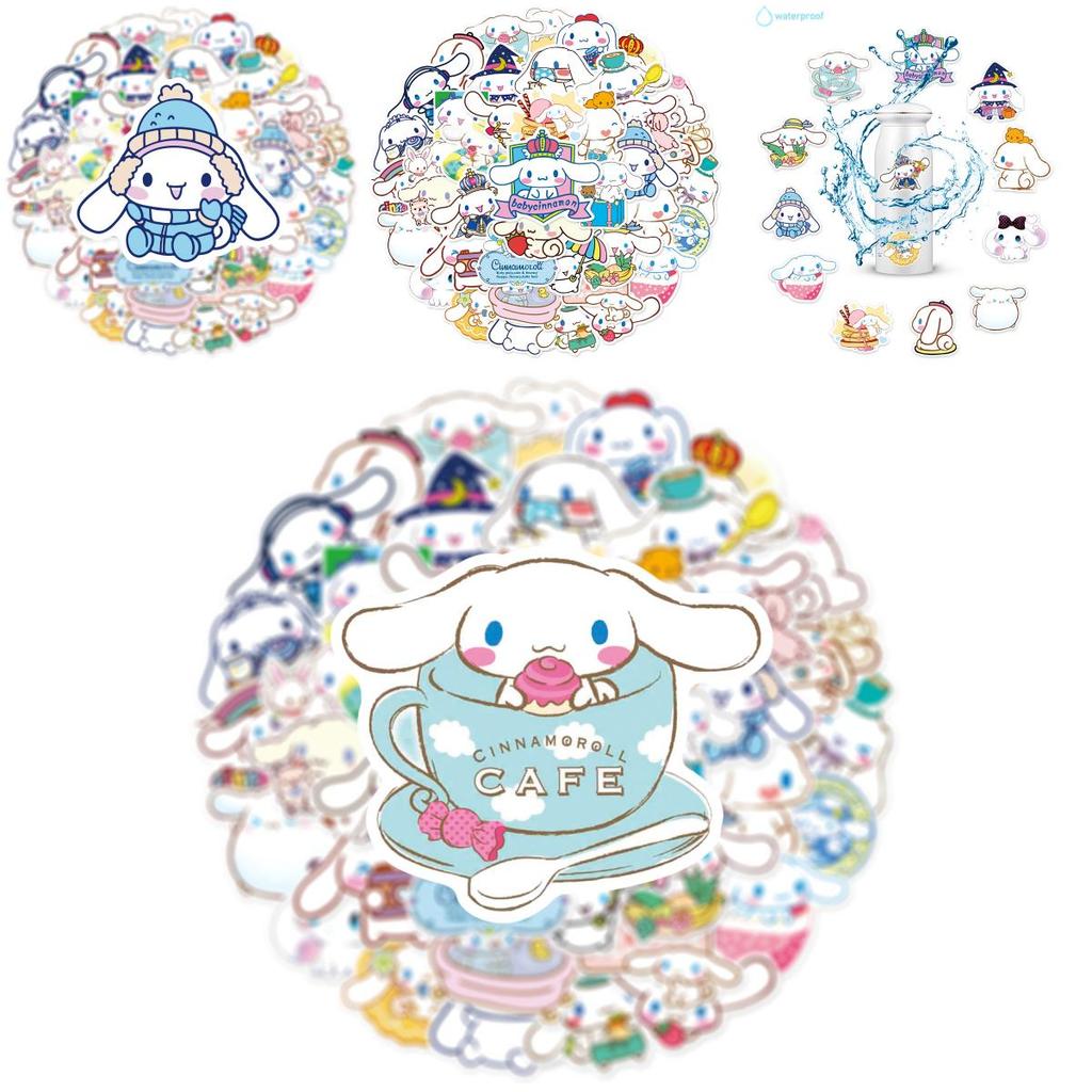 50pcs Cinnamoroll Stickers Waterproof Reusable Decor Laptop Graffiti Diy Gift