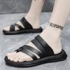 New Men's Slippers Indoor Outdoor Sandals Beach Leather Comfortable Slides Men Casual Shoes Flip-flops Slippers Sandals Outdoor