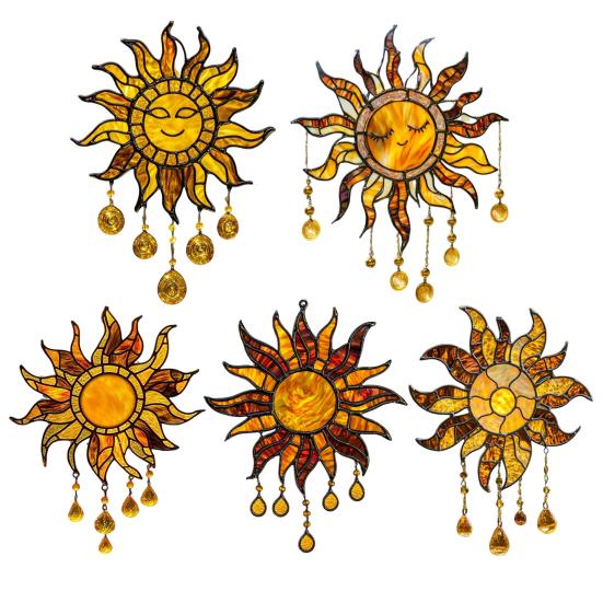Акриловый подвесной декор в виде ловца солнца Sun Design, витражное стекло, декор окна в виде ловца солнца для сада или гостиной