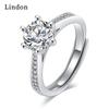 Lindon Classic Copper Alloy Zircon Ring Ladies Jewelry Wedding Promise Party Gift