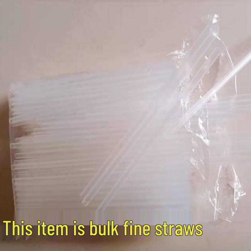 Eco-Friendly Colored Transparent Hard Tip Straws - Individually Wrapped, Disposable, Straight, Thin, for Soy Milk and Juice