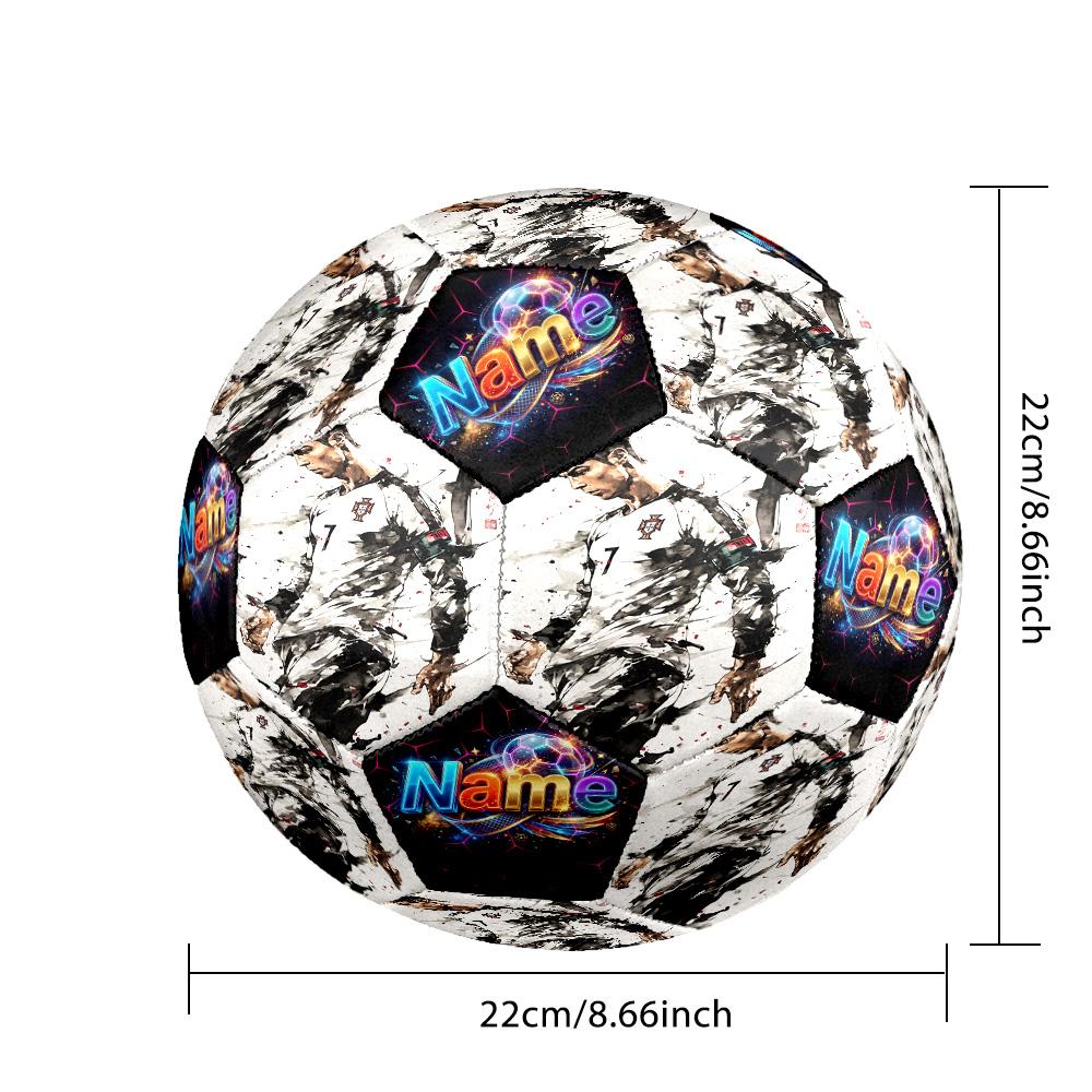 CR7 Ronaldo's Emotional Moments Customizable Name Size 5 Soccer Ball Machine-Stitched Indoor/Outdoor Universal Football Personalized Printing soccer