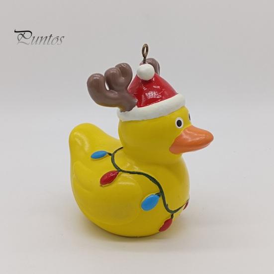 Рождественская подвесная утка, украшение для дома и улицы, рождественская елка, шарф из рогов лося, желтая утка, украшение из смолы, кулон, праздничный подарок