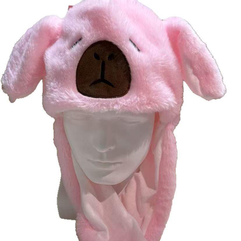 Шапка капибары с подвижными ушами - Милый, универсальный рождественский подарок с танцующей функцией подушки безопасности