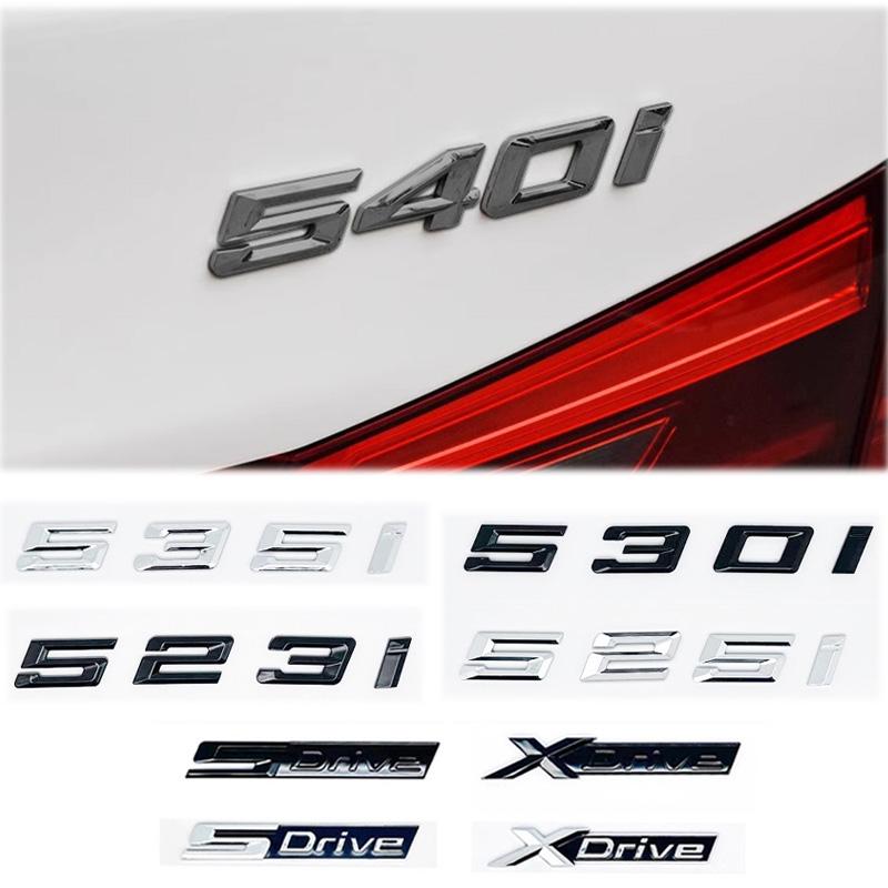 ABS Car Rear Trunk Letters Logo Badge Emblem Sticker For BMW 5 Series 520i 523i 525i 528i 530i 535i 540i 545i XDrive E39 E60 E61 CF1