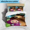 3PCS Bear In Spring 3pcs Bedding,Including 3PCS Duvet Cover And 2pcs Pillowcases Perfect for Christmas,Ideal for Bedroom, Dormitory
