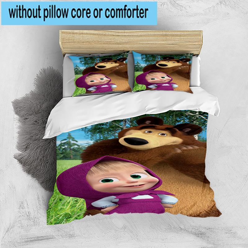 3PCS Bear In Spring 3pcs Bedding,Including 3PCS Duvet Cover And 2pcs Pillowcases Perfect for Christmas,Ideal for Bedroom, Dormitory