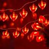 2PCS 3m 20 LEDs for Valentines Heart Shaped String Lights Day Wedding Mother's Day Christmas Party Favors Heart Shaped Lights Red