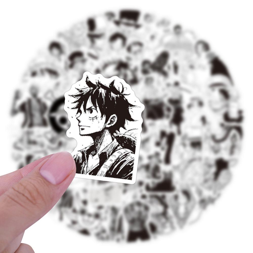 10/30/50/120 шт. Черно-белые Аниме ONE PIECE Наклейки Крутые Наклейки для DIY Блокнота Мотоцикла Ноутбука Водонепроницаемые Luffy Мультяшные Наклейки Декали