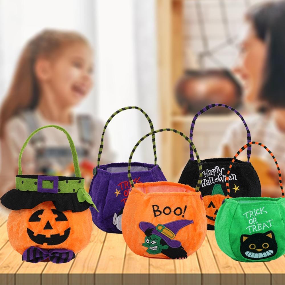 Trick Or Treat Candy Bag Halloween Gift Basket Cute Tote Bag Kids Gifts