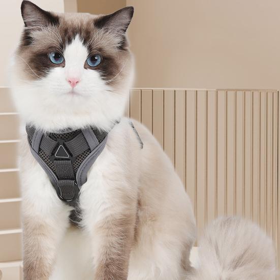 Yousheng Cat Harness And Leash Reflective Strips Jacket Breathable Adjustable Vest Harness Escape Proof Easy Control Leash for Cats